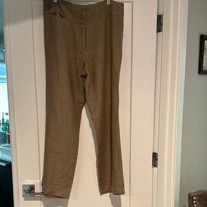 Eileen Fisher Light Brown Linen Trousers